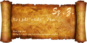 Szijártó Zia névjegykártya